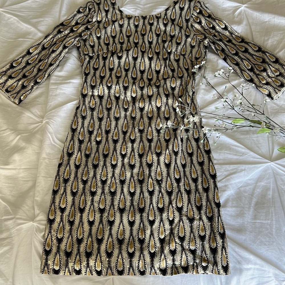 Akira Chicago sequin midi dress black/gold